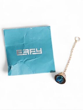 EFFY Jewelry - Bell Collection Gold Finish Charm on a Chain  - Teal (EUC)
